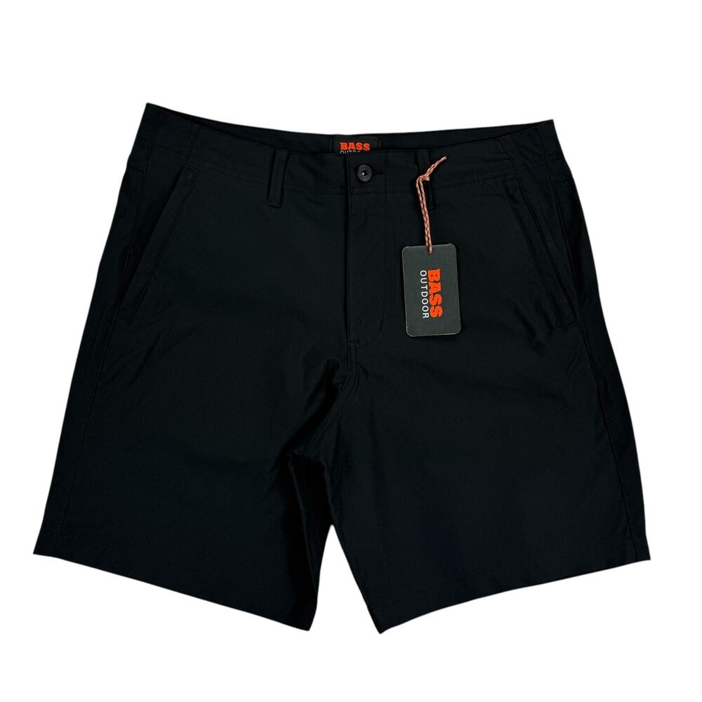 Bass Outdoor Mens Traveler Tech Commuter 8" Shorts Black 32